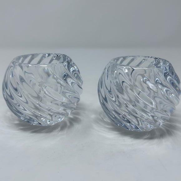Party Lite Illusions Glass Heavy Tealight Votive/Candleholders 3" Tall x 3 Wide - Picture 2 of 9